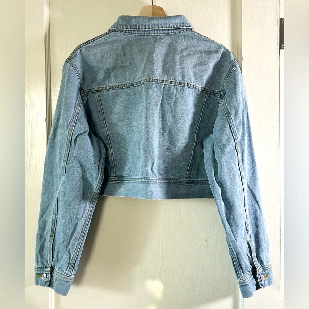 Re/Done Cropped Denim Tucker Jacket‎ Airy Indigo M Light Blue